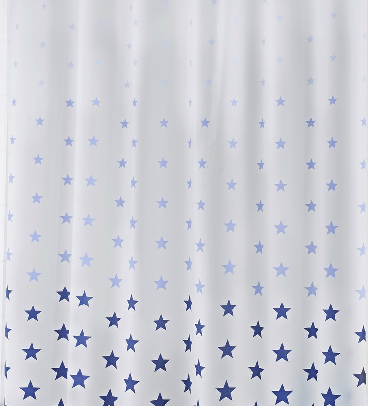 Ridder 32623 STELLA Sprchový závěs 180 x 200 cm, PVC - modrý dekor 180 × 200 cm, bez kroužků