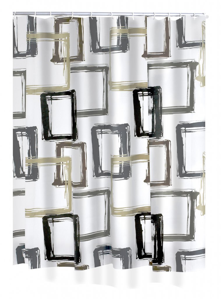 Ridder 32388 Sprchový závěs PATTERN 180 x 200 cm, PVC - šedohnědý dekor