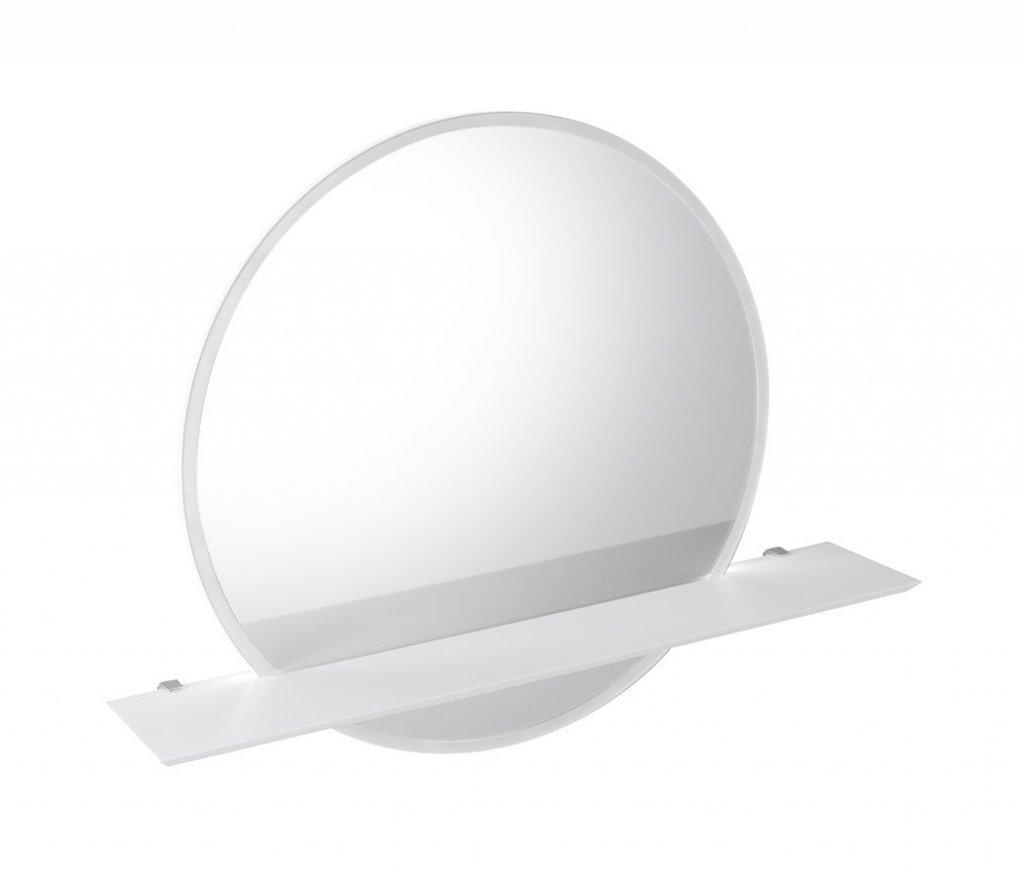 Sapho VISO kulaté zrcadlo s LED osvětlením a policí ø 60cm, bílá mat (VS060-01)