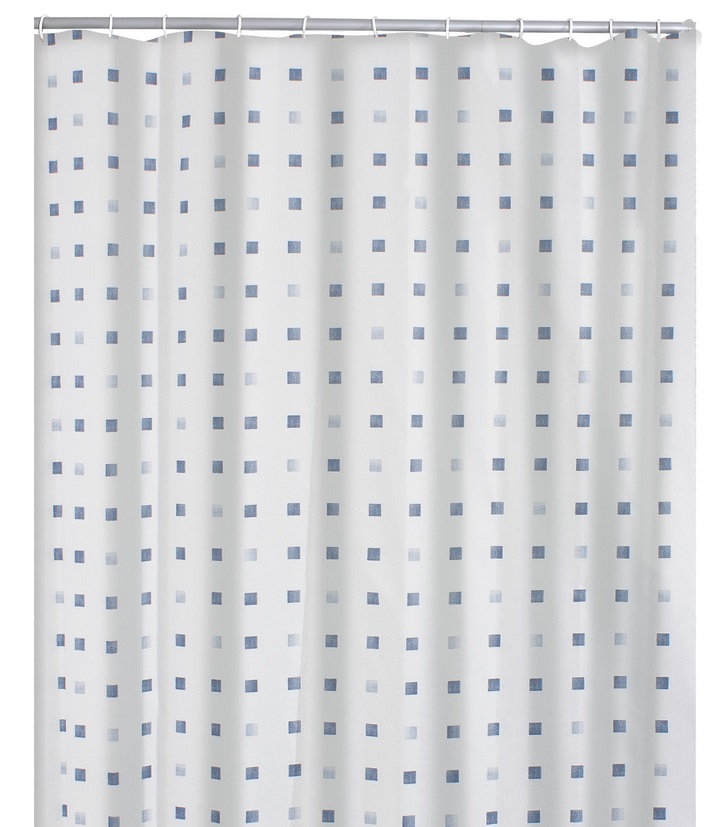 Ridder 41313 DOMINO Sprchový závěs, textilní - modrý dekor 180 × 200 cm , bez kroužků