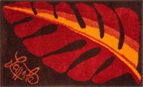 GRUND LEAF oranžová 60x100 cm, koupelnová předložka