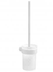 Gedy PIRENEI WC štětka závěsná, bílá mat/mléčné sklo (PI330302)