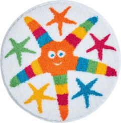 GRUND COOL STARS modro-červená ø 60 cm, Koupelnová předložka