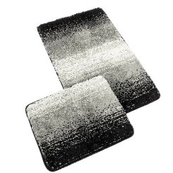 Bellatex Koupelnová sada předložek SILVER 60x100+60x50cm šedá/černá