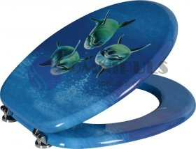 Sapho Aqualine FUNNY HY-S115 WC sedátko s potiskem delfíni, MDF