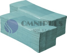 Merida VEZ071 - Jednotlivé papírové ručníky skládané EKONOM, zelené, 5000 ks/karton, /dříve PZ71/