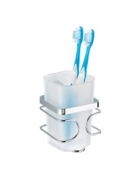 WENKO WC štětka BEZ VRTÁNÍ Premium kovově lesklá 12x8x9 cm