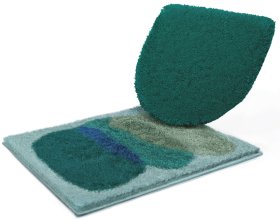 GRUND NUMA - Koupelnová předložka Šedá-zelená Rozměr: Bidet 50x45 cm + viko 47x50 cm