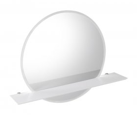Sapho VISO kulaté zrcadlo s LED osvětlením a policí ø 70cm, bílá mat (VS070-01)