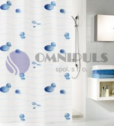 Kleine Wolke MIAMI modrá 180 x 200 cm Sprchový závěs, textil, bez kroužků