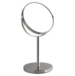 Gedy ANNA kosmetické zrcátko na postavení, Ø 163mm, oboustranné, chrom (211213)