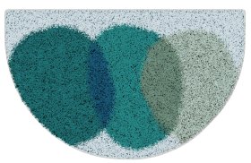 GRUND NUMA - Koupelnová předložka Šedá-zelená Rozměr: 50x80 cm půlkruh