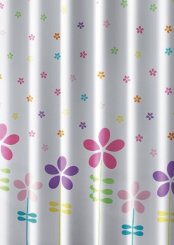 Aqualine Sprchový závěs 180x180cm, polyester, květovaný barevný (ZV025)
