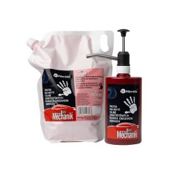 Merida AN-MTX002 - Mycí pasta MECHANIK na mytí rukou, láhev s profi pumpičkou, 500 g + náhradní nápl