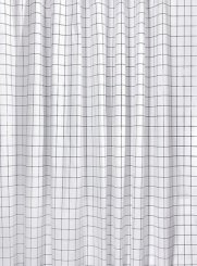 Sapho Aqualine Sprchový závěs 180x180cm, vinyl, černá/bílá čtvercový vzor (ZV022)