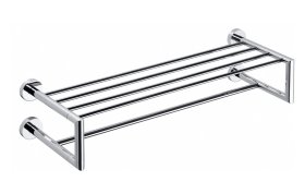 Sapho X-ROUND polička na ručníky dvojitá s hrazdou 600x160x225mm, chrom (XR416)