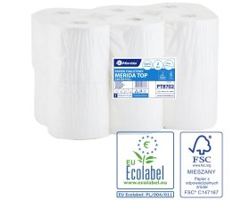 Merida PTB702 - Toaletní papír TOP FLEXI bílý, délka 100 m,pr. 14 cm, 2-vrst, karton 12 rolí