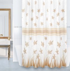Bellatex Listy béžové 180 x 200 cm sprchový závěs
