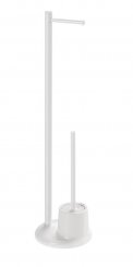 Aquline WHITE LINE stojan s držákem na toaletní papír a WC štětkou, bílá (MM32)