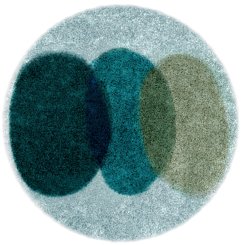 GRUND NUMA - Koupelnová předložka Šedá-zelená Rozměr: ø 75 cm