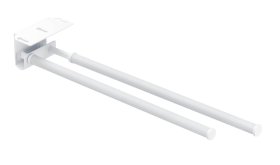 WENKO Teleskopický držák na ručníky BASIC bílý dvouramenný, z18569100, délka až 70 cm, doprodej