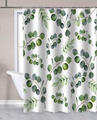 Sapho Aqualine Sprchový závěs 180x180cm, polyester, eucalyptus (ZP015)