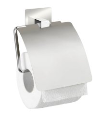 WENKO Držák WC papíru BEZ VRTÁNÍ TurboLoc QUADRO kovově lesklý 17x13x4 cm