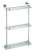 Sapho X-ROUND E skleněná polička trojitá s hrazdou 380x675x130mm, chrom (XR608)