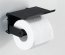 WENKO Držák WC papíru s poličkou BEZ VRTÁNÍ Classic Plus černý 22x14x18 cm