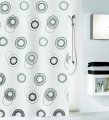 Kleine Wolke Luna 180x200 cm bíločerný sprchový závěs, textil, bez kroužků