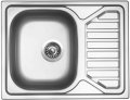 Sinks OKIO 650 V matný, nerezový dřez, se sítkem