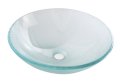 Sapho ICE skleněné umyvadlo na desku Ø 42cm, čirá s pískováním (2501-04)
