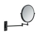 GEDY GAIA kosmetické zrcátko závěsné, Ø 180mm, oboustranné, černá mat (CO202414)