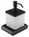 Sapho FLORI dávkovač mýdla, 300 ml, mléčné sklo, černá mat (RF019/15)