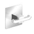 WENKO Nástěnný háček dvojitý BEZ VRTÁNÍ TurboLoc QUADRO kovově lesklý 7x7x4 cm