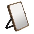 Sapho MIDORI kosmetické zrcátko na postavení, 162x185mm, oboustranné, černá/bambus (2106)